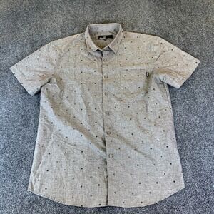 Molokai Surf Co. Shirt Mens XL Gray Nautical Anchor All Over Print Chest Pocket